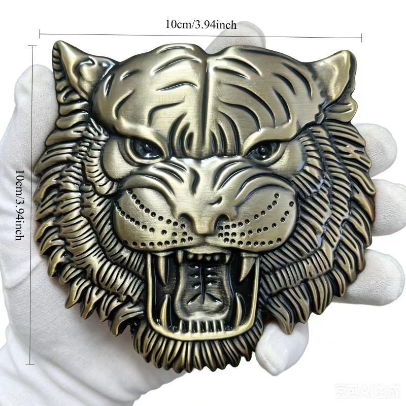 Bold tiger head car emblem 3D, three-dimensional metal mesh grille emblem, custom modification and decoration accessories