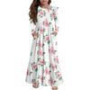 Girls' Tiered Ruffle Dress - Long Sleeve Printed Maxi With Pockets