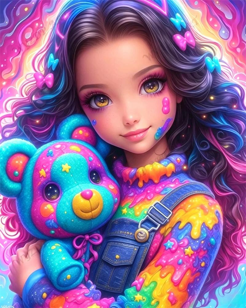 5D Diamond Painting Rainbow Sweet Cool Y2K Girly Style Decoration DIY Full Diamond Mosaic Inlaid Cross Stitch Set Gift