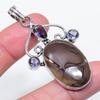 Boulder Opal, Citrine Gemstone 925 Sterling Silver Jewelry Pendant 2.40"