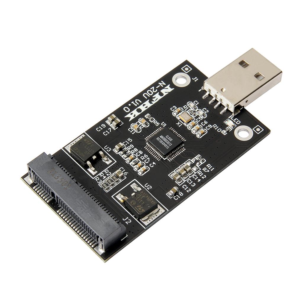mSATA to USB Adapter mSATA External Case mSATA SSD to USB2.0 Riser Card Converter Board Suppor 30*50 m-SATA SSD Hard Disk for PC