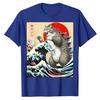 Catzilla Cat Japanese Art Funny Cat Gifts for Men Women Kid T-Shirt Humorous Kitty Graphic Outfits Cute Kitten Lover Saying Tee