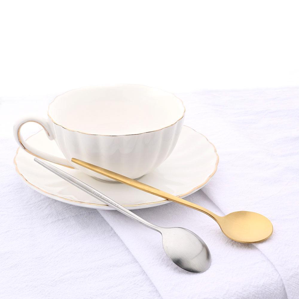 30/36Pcs Matte Gold Dinnerware Set Stainless Steel Knife Fork Spoon Dinner Cutlery Set Western Tableware Set Dessert Spoon