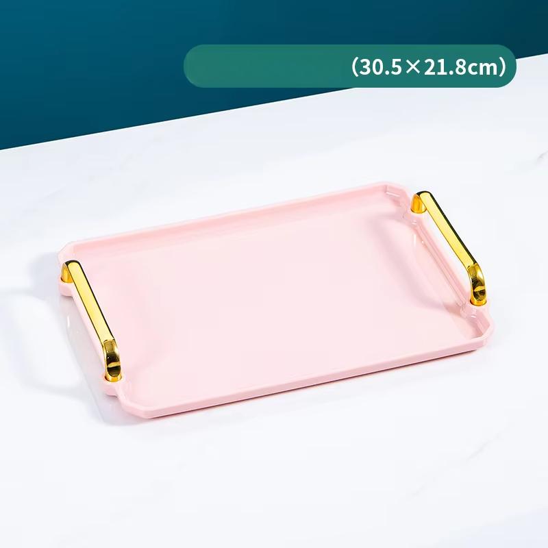 Rectangular Light Luxury European Acrylic Decorative Rectangular with Handle Household Tableware Tray