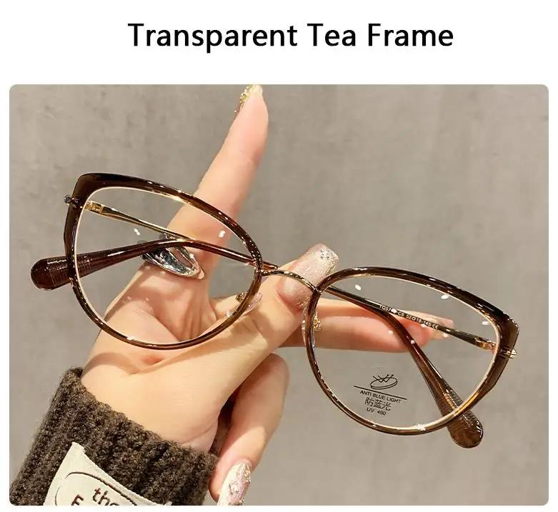 Luxury Women'S Cat Eye Anti-Blue Light Reading Glasses Europe-America Fashion  Daily Use Korean Style Glasses