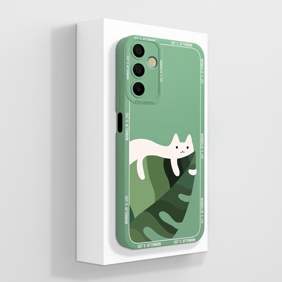 Чехол для телефона Samsung Galaxy A15 A 15 4G 5G. Роскошный модный дизайн. Матовый черный квадрат. Высококачественный мягкий жидкий силиконовый чехол для бампера Samsung.