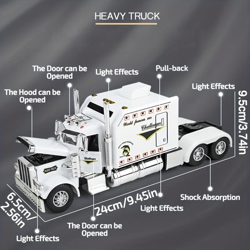 1:Игрушечный грузовик-тягач Peterbilt 389 в масштабе 1:24 для детей, дизайн Lonestar с функциями, собранный полуприцеп, реалистичный