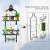 Storage Rack with Removable Basket Large Capacity Easy Installation 3-Layer Hanging Shower Caddy Large