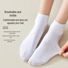 Белые женские тонкие летние носки из дышащего хлопка с низким вырезом