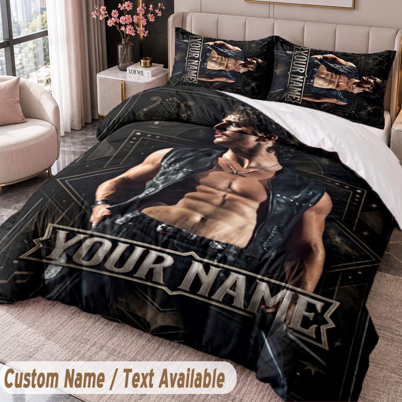 Custom Name Text 3Pcs Bedding Set Benson Boone Duvet Cover And Two Pillowcases