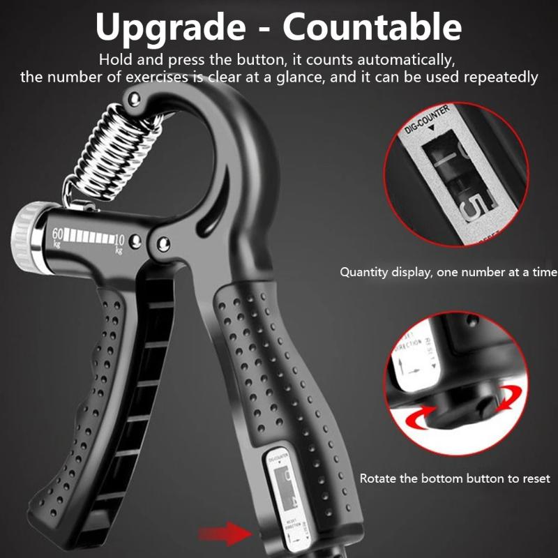 Тренажер для рук, 10-60 кг, регулируемый с функцией подсчета, тренажер для пальцев, тренажер для предплечий, устройство для тренировки рук, тренажер для рук, тренажер для пальцев