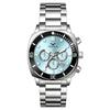 Mens Waterproof Quartz Chronograph Watch Luminous Hands Calendar Watch Stainless Steel/Leather Strap