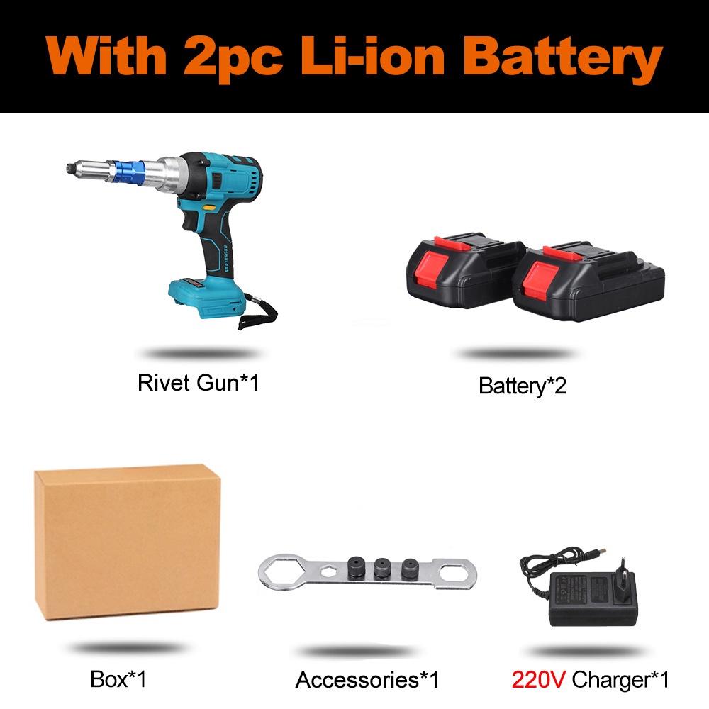 110V/220V 2.4-4.8mm 88VF 1000NM Cordless Electric Rivet Rivet Nut Drill Insert Nut Pull Riveting Tool