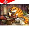 DIY 5D Diamond Mosaic Animal"Cat Worker" 5D Full Diamond Painting Cross Stitch Kits Round Diamond