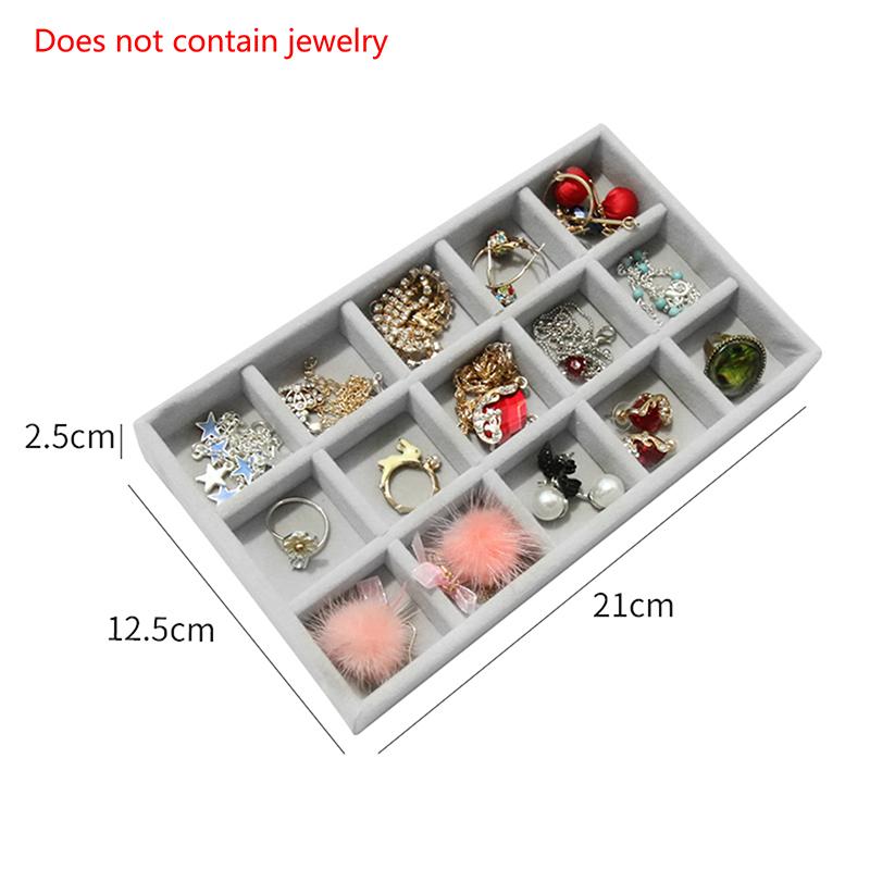 1 шт. Модный портативный бархатный органайзер для ювелирных изделий, поднос для колец, ожерелий, ящик для хранения, витрина для ювелирных изделий, ящик для хранения