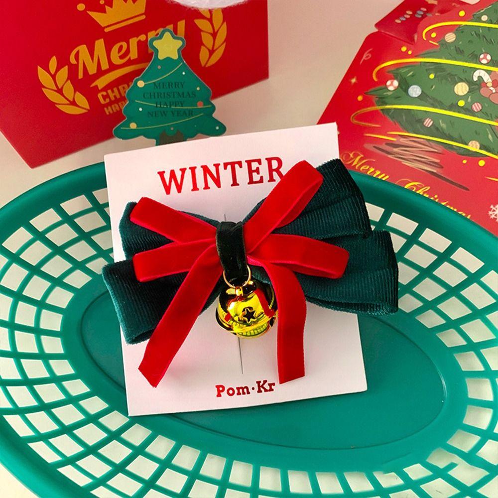 Cute Christmas Accessories Exquisite Bow Ribbon Barrettes Bow Christmas Deer Hairpin  Children