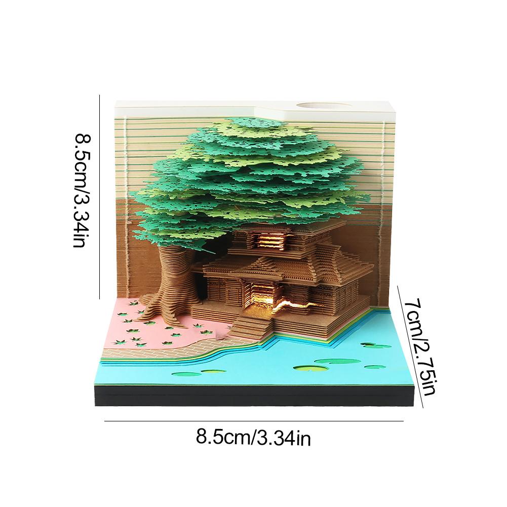 3D настольный календарь 2025 Time Piece Календарь со светодиодной подсветкой Бумажный резной календарь Декоративный блокнот календарь для подарка дому