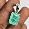 20 Ct+ Natural Green Emerald 925 Sterling Silver Emerald Pendant