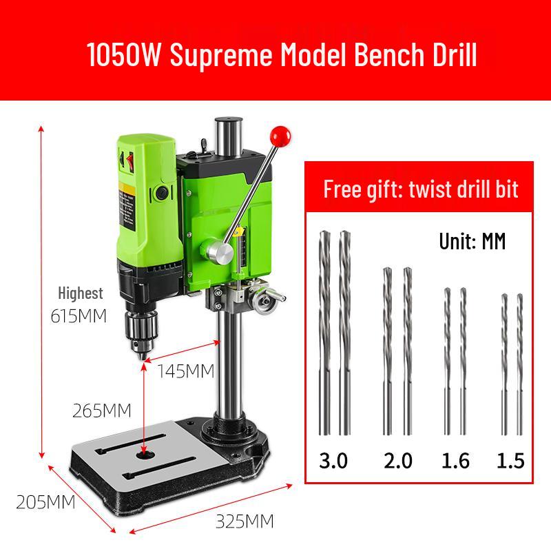Compact 220V High-Precision Multifunctional Drill Press for Household and Industrial Use