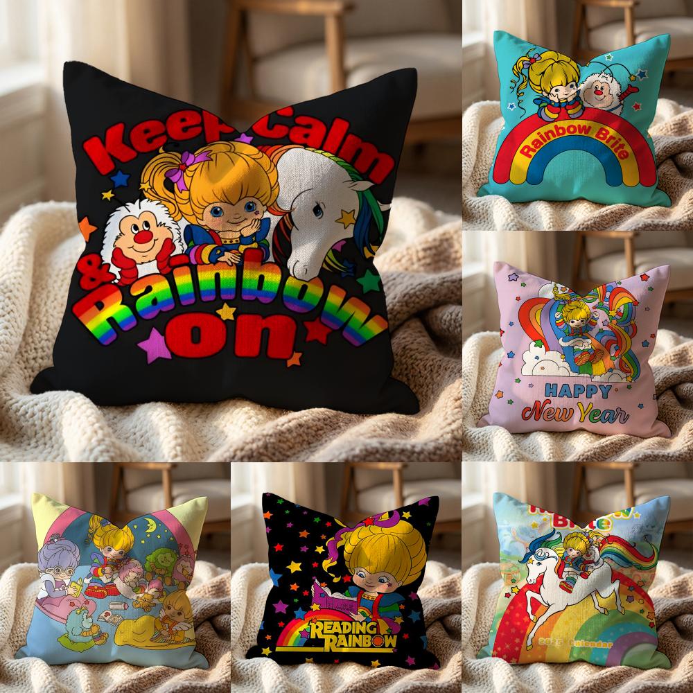 R-Rainbows Милая яркая наволочка на подушку, универсальная, для дома и автомобиля - Двусторонняя, мягкая и прочная, для повседневного использования