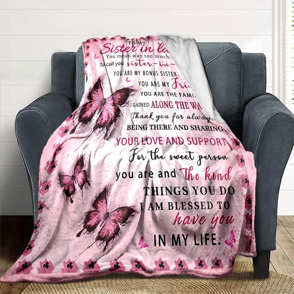 Butterfly Love Blanket Multi-purpose Blanket Durable Comfort Throw For Sofa Couch Office Bed Picnics Four Seasons Universal Design Suitable Y34