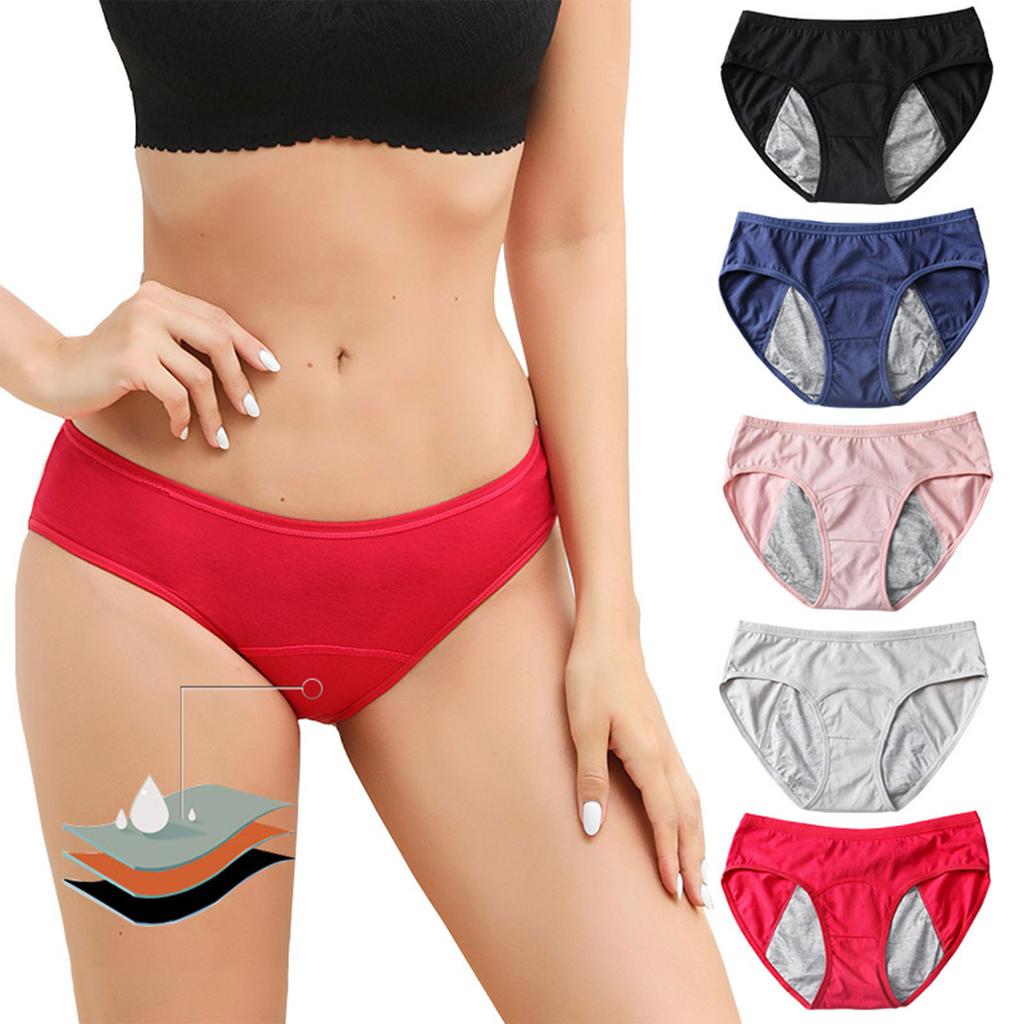 Women'S Menstrual Panties Mid-Waist Cotton Postpartum Women'S Panties Fully Covered Panties