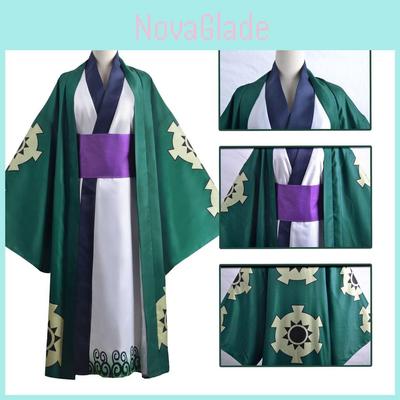 Костюм для косплея One Piece Roronoa Zoro Wano Country Кимоно для мужчин и женщин