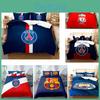 Логотип Команда Футбол Двуспальный Набор Постельного Белья из 3 Предметов Коллекция Игровых Видов Спорта Домашний Текстиль