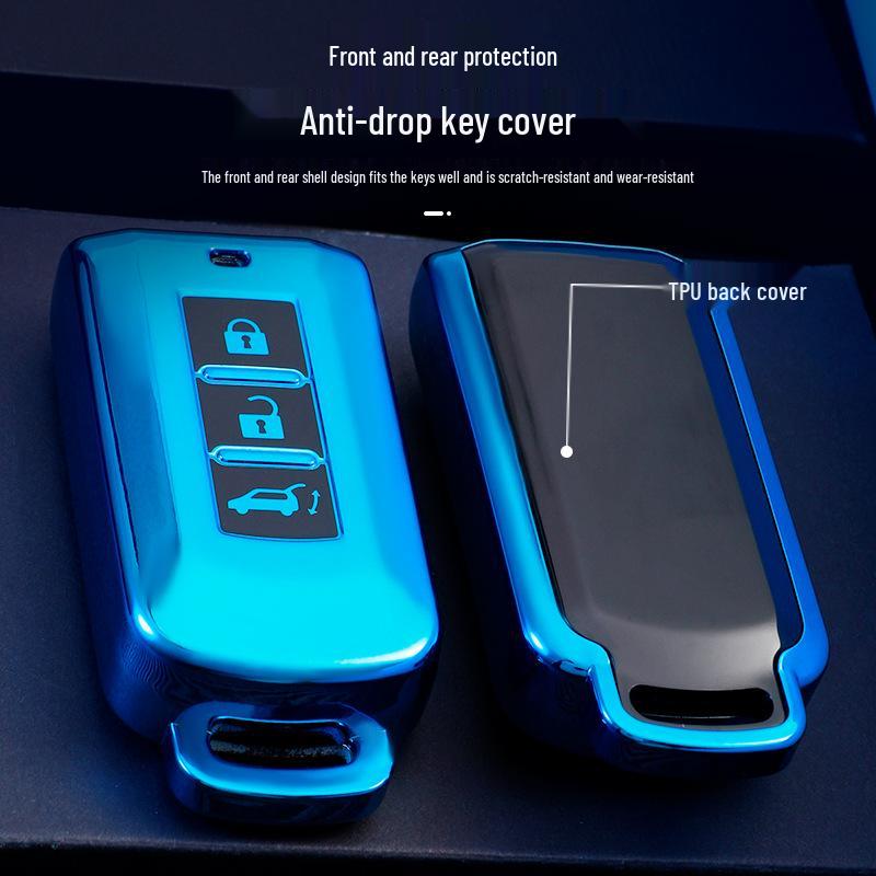 Чехол для ключа Mitsubishi: Подходит для ключа-оболочки Outlander, Eclipse Cross, RVR, ASX, Lancer, Pajero Sport.