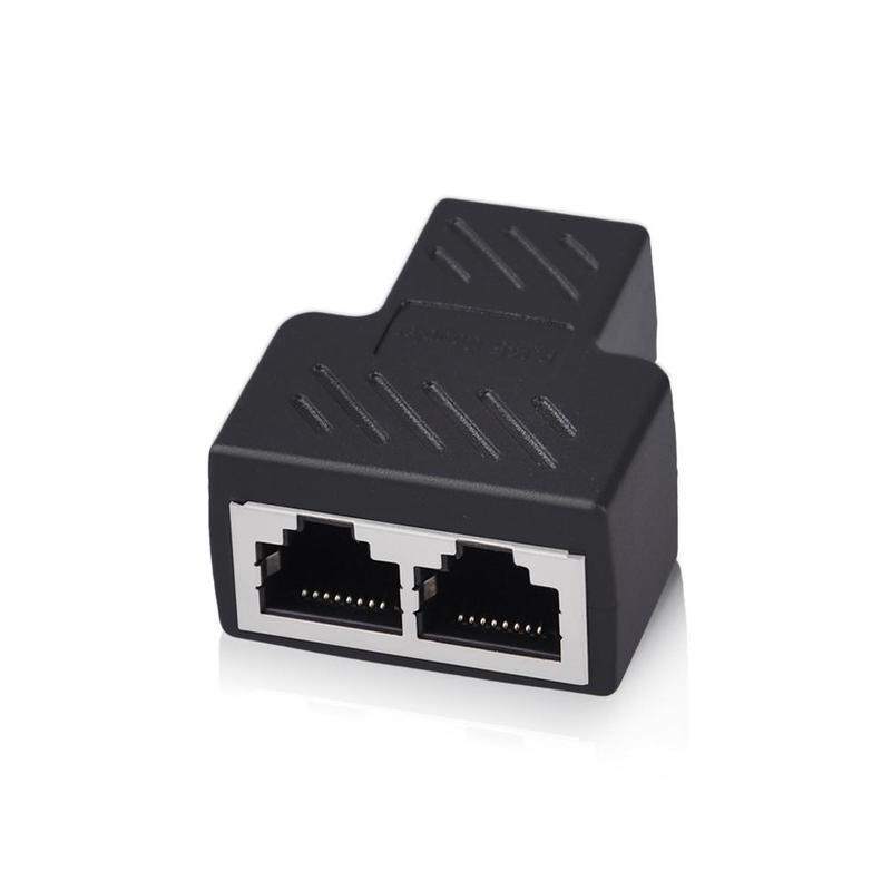 1 To 2 adapter For Ethernet Cable Splitter Rj45 8P8C PC Version Simultaneous Internet Access IPTV Broadband Three Way Connect