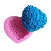 Розовые 3D любовь розы в форме сердца силиконовая форма помадка торта форма для выпечки