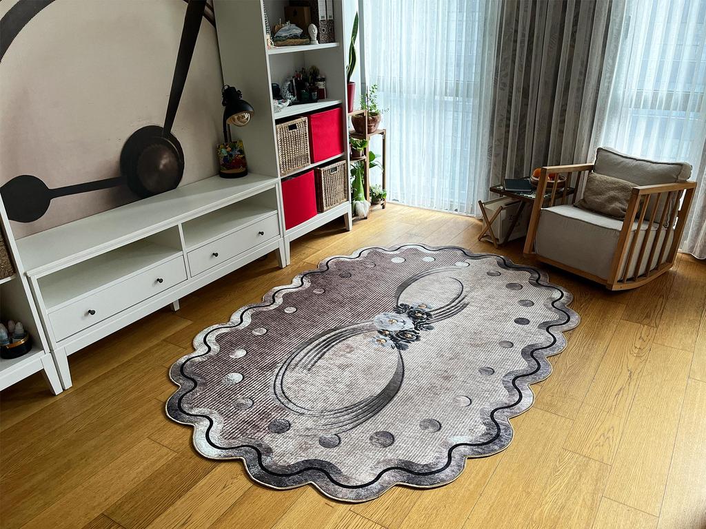 EPeddler Home Современный узор Цифровая печать Нескользящее точечное основание Овальное новое поколение Гостиная, кухня, прихожая Ковер и бегун