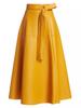 Women's Skirt Original Lambskin Yellow Leather Handmade Stylish Elegant Formal Wear