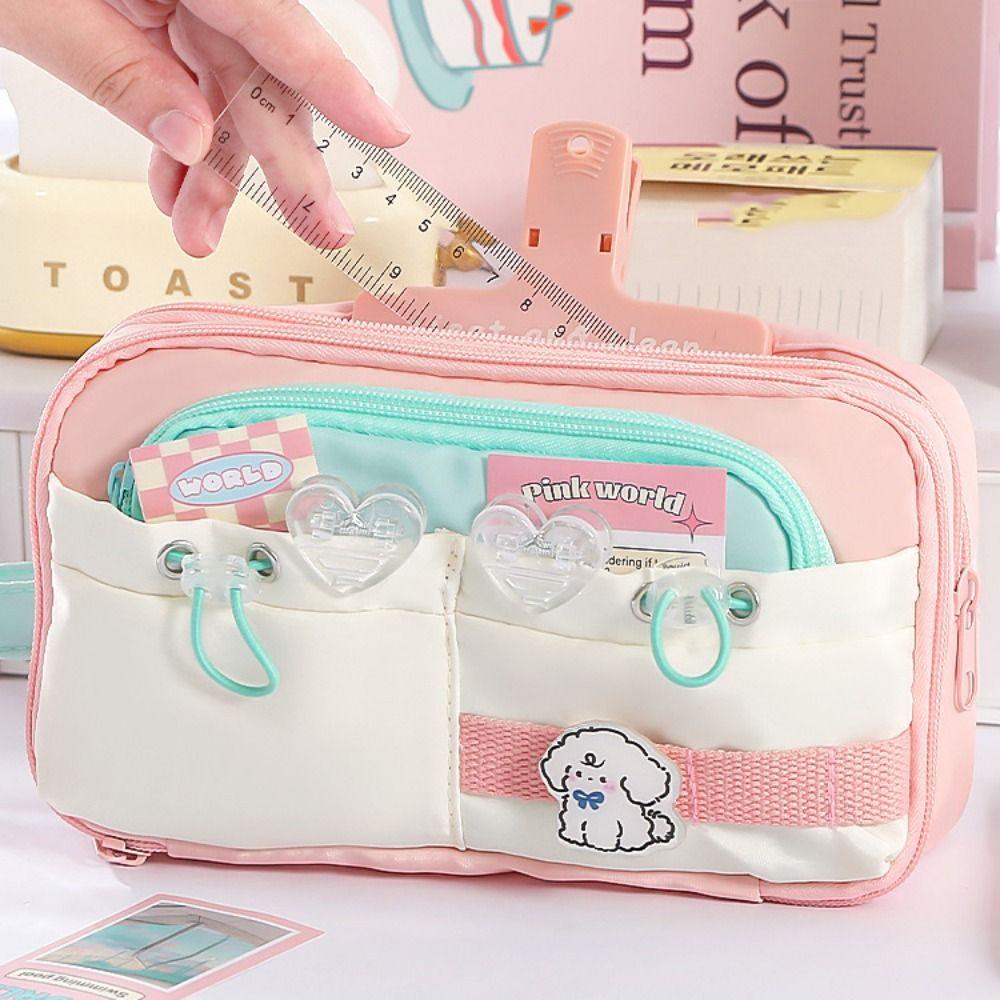Large Capacity Student Pencil Case Multi-layer Gel Pen Organizer Cute Pencil Pouch  Stationery
