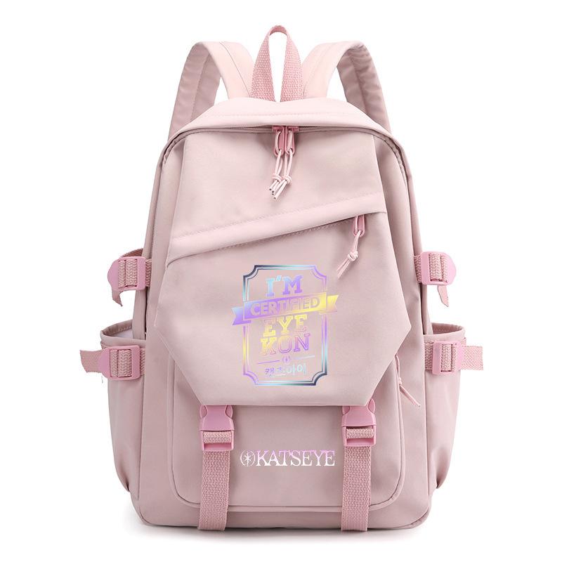 KATSEYE Backpack Official Merch Navy Blue Lightweight Casual Daypack Anti-Theft Laptop Backpack for School College Commuter Gifts 15.6 Inch