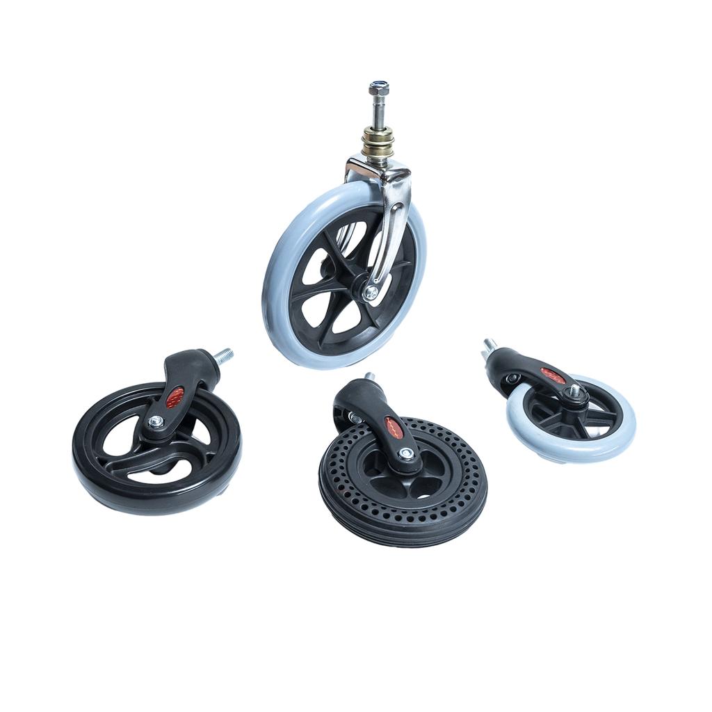 Детали для замены колес инвалидных колясок Колесо инвалидной коляски с передней вилкой Твердые сменные колеса для инвалидных колясок Ходунки