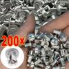 200pcs Aluminum Alloy Expansion Rivets Hammer Drive Expansion Nails Head Piercing Rivet Stainless Steel Rod Screws Board Wall Fasteners