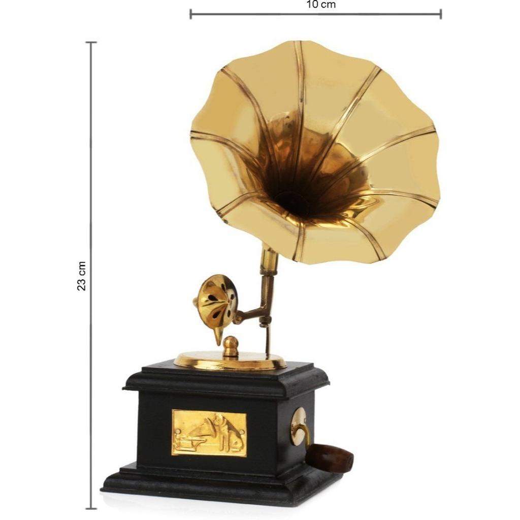 Sparkle Square Gramophone Action Showpiece-23 Cm