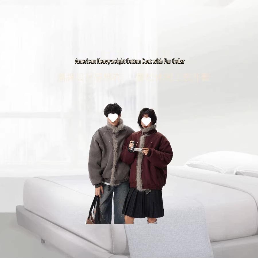 2025 Winter Men's Zuo Shan Diao Cotton Jacket: Fur Lined & Thickened with Trendy Style