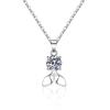 Женское ожерелье с подвеской из стерлингового серебра S925, 1 карат GRA VVS1, ожерелье с муассанитом, бриллиантами, русалкой, ювелирные изделия, подарок для женщин и девочек