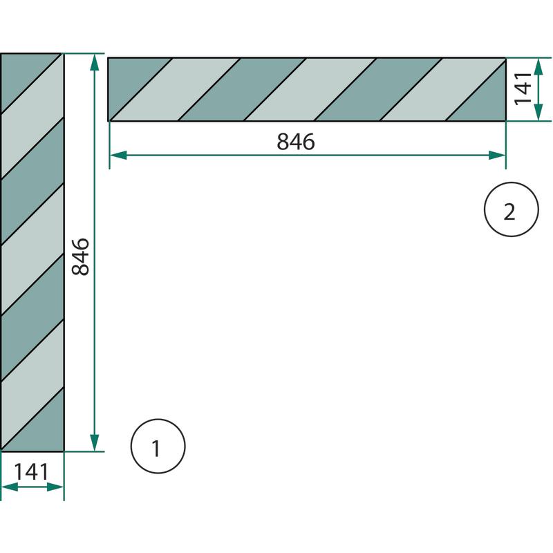 Single-sided warning board 846 x 141