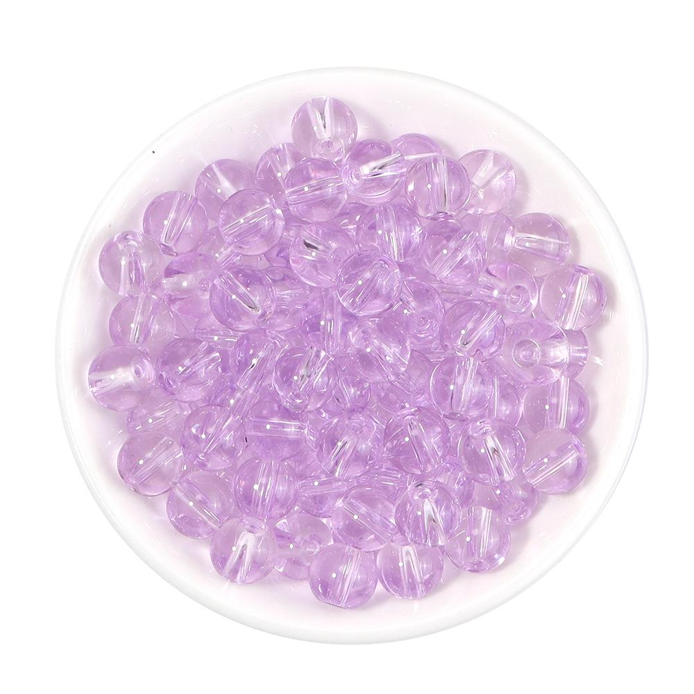 50pcs/lot 8mm Colored Transparent Glass Beads For Jewelry Making Loose Spaced Round Glass Bead DIY Jewelry Accessories Wholesale
