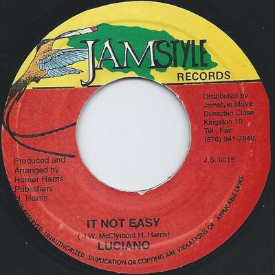 7-дюймовая пластинка LUCIANO - It Not Easy JS0015 Jamstyle Record Ямайка Регги, Ска и Даб Б/у