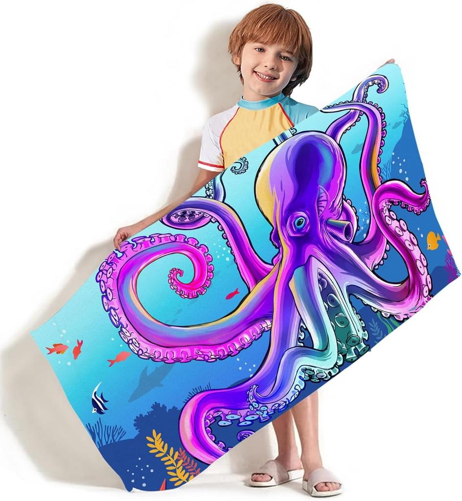 1PC Big Octopus Beach Towel for Children friends Gifts Towel Quick-Dry Towel For Bath Yoga Tourism Beach GYM Camping Swimming