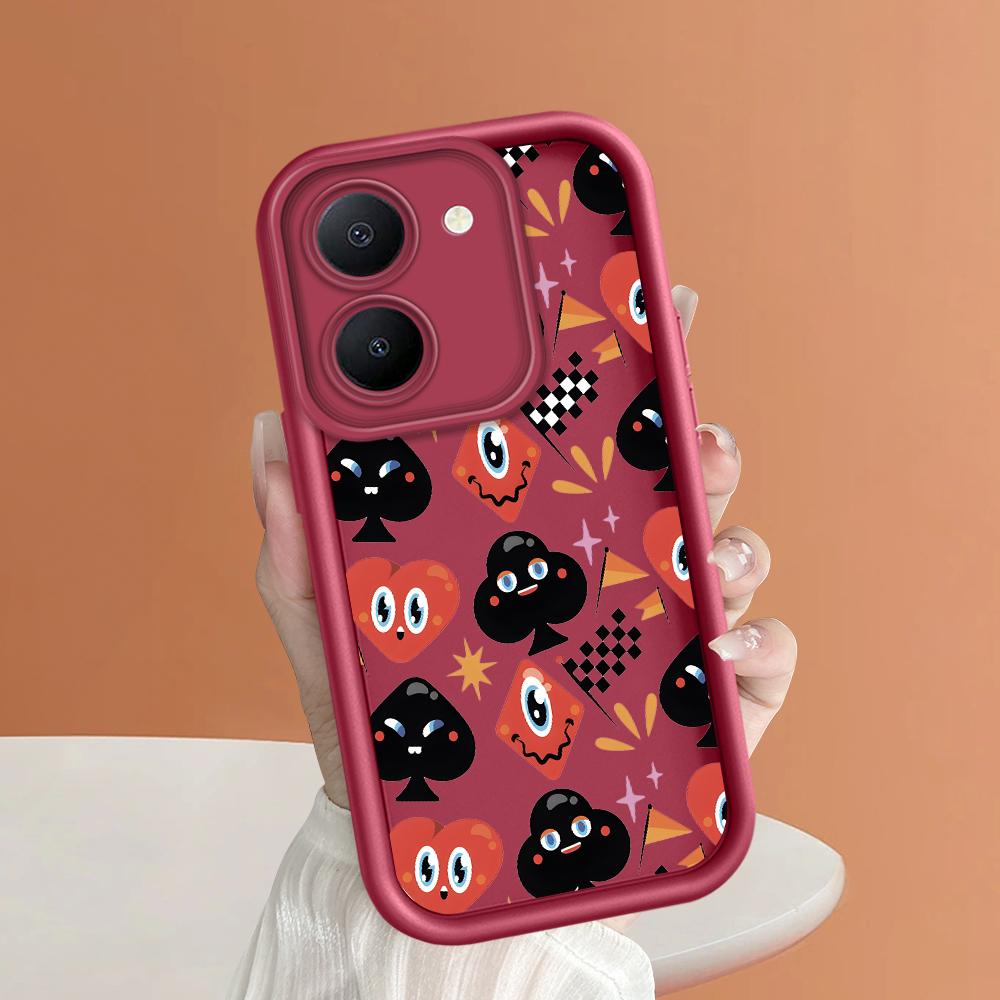 Мягкие силиконовые квадратные лестницы с мультяшным узором, полное покрытие, защита камеры, противоударный чехол для iPhone Infinix Tecno Vivo