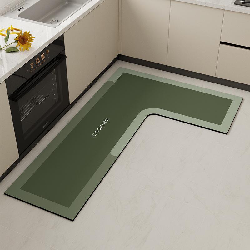 Кухонные коврики L-образной формы премиум-класса: грязеотталкивающая, простая в уходе, впитывающая, быстросохнущая диатомовая грязь для бытового использования.