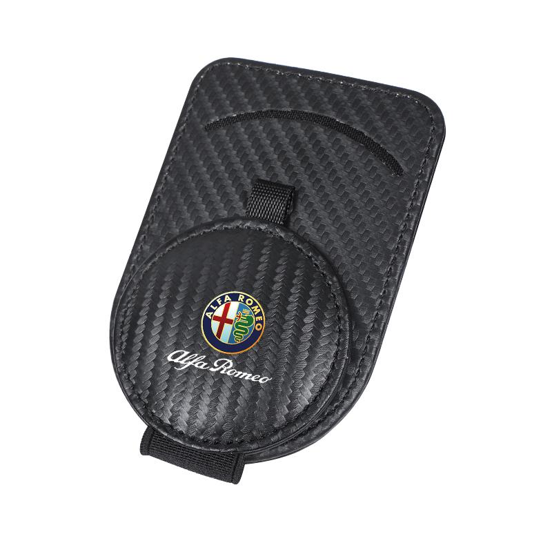 Car Carbon Fiber Clip Sun Visor clip-On Sunglasses For Alfa Romeo 4C 159 Spider Giulia Giulietta 156 Tonale Mito 147 8C GT def789