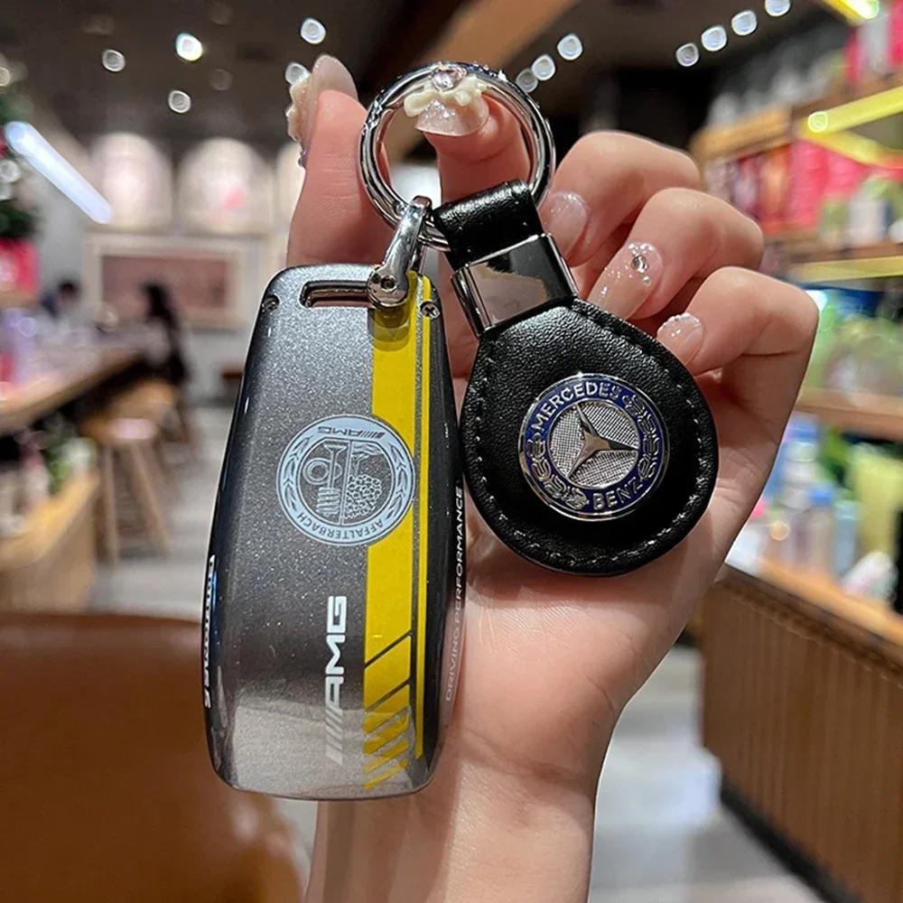 Car Sticker Car Smart Remote Key Case Cover Shell Bag For Mercedes Benz AMG A C E S G Class GLC CLE CLA W177 W205 W213 W222 X167