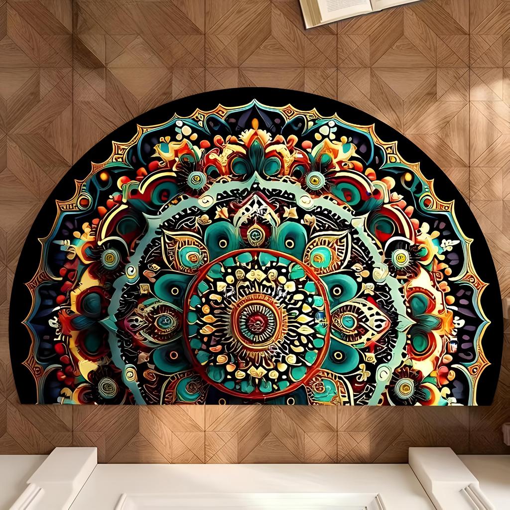 Коврик для двери с разноцветной галькой, бархатный материал, нескользящая нижняя часть, подходит для входных дверей, дверей в спальни