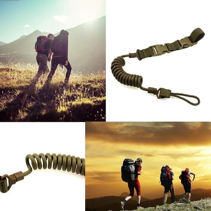 Многофункциональный тактический ремешок для пистолета, страховочная веревка с защитой от потерь, уличный военный веер, пружинный износостойкий эластичный брелок